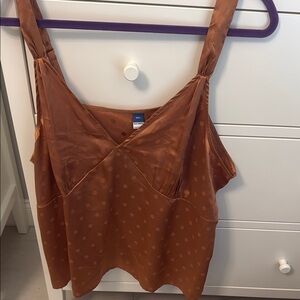 Old Navy Brown Asymmetrical Tie Front Camisole